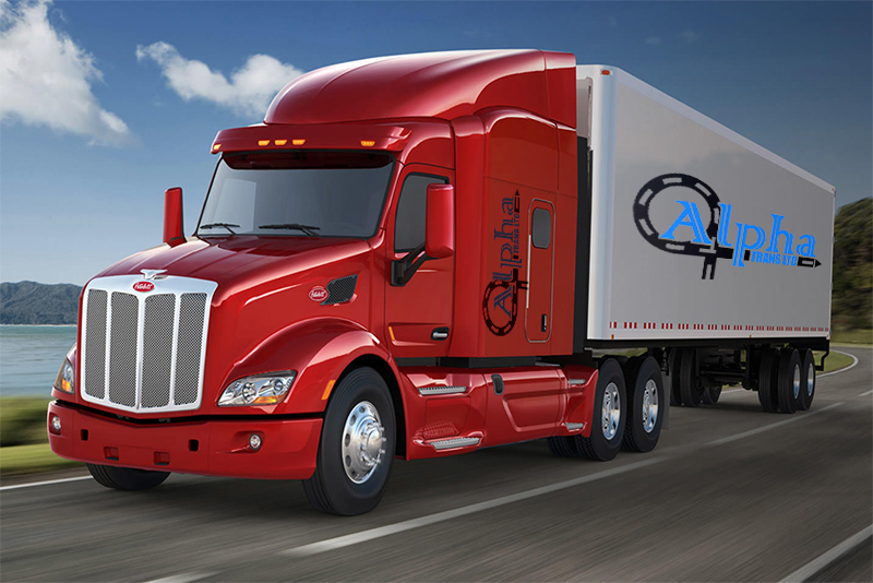 Alpha Trans tractor on a US highway